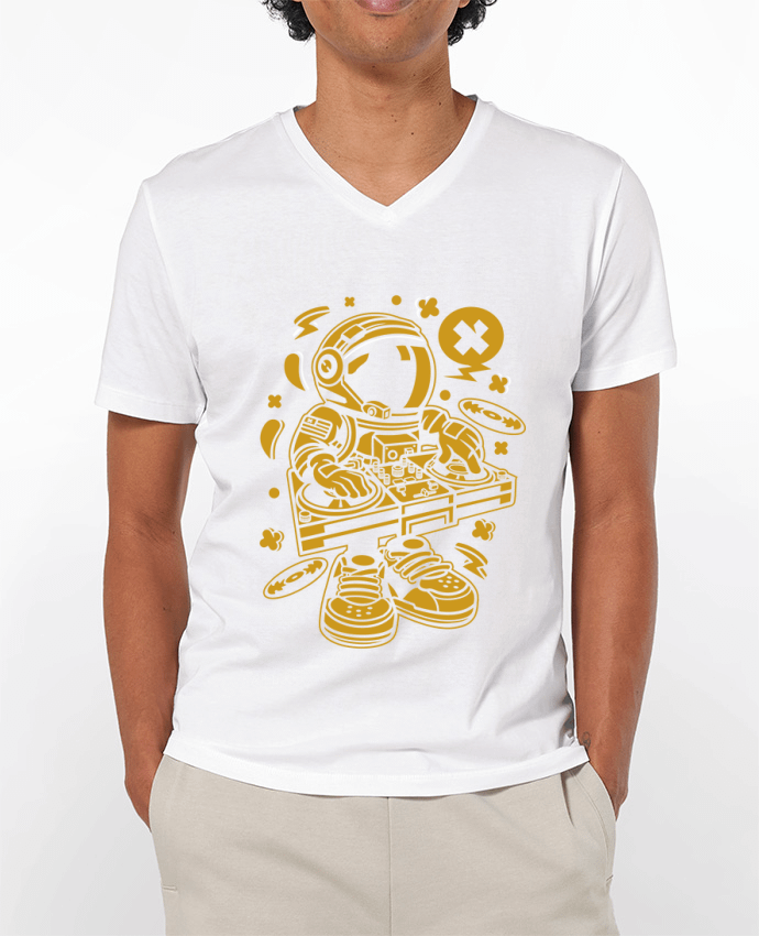T-shirt homme Dj Astronaute Golden Cartoon | By Kap Atelier Cartoon par Kap Atelier