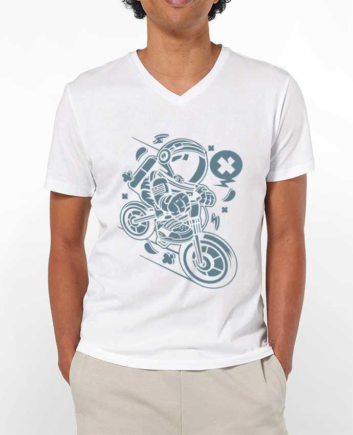 T-shirt homme Astronaute Motard Cartoon | By Kap Atelier Cartoon par Kap Atelier