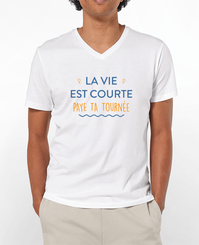 T-shirt homme La vie est courte paye ta tournée par tunetoo