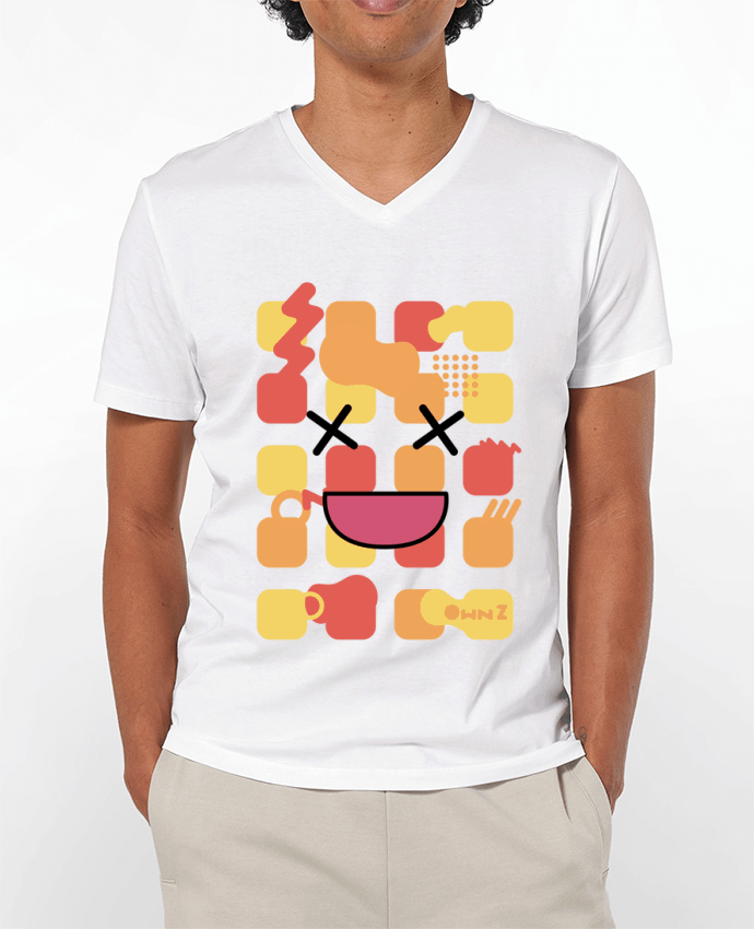 T-shirt homme Style Appli be Happy Own Z par Own Z