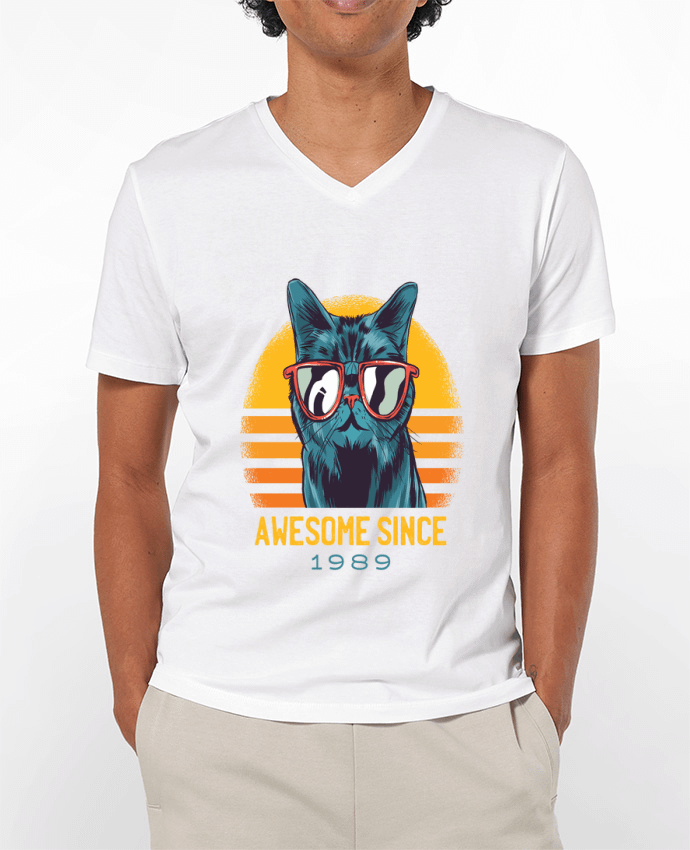 T-shirt homme Awesome Cat par cottonwander
