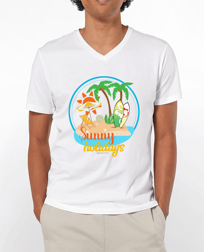 T-shirt homme Sunny holidays - modèle t-shirt clair par bigpapa-factory