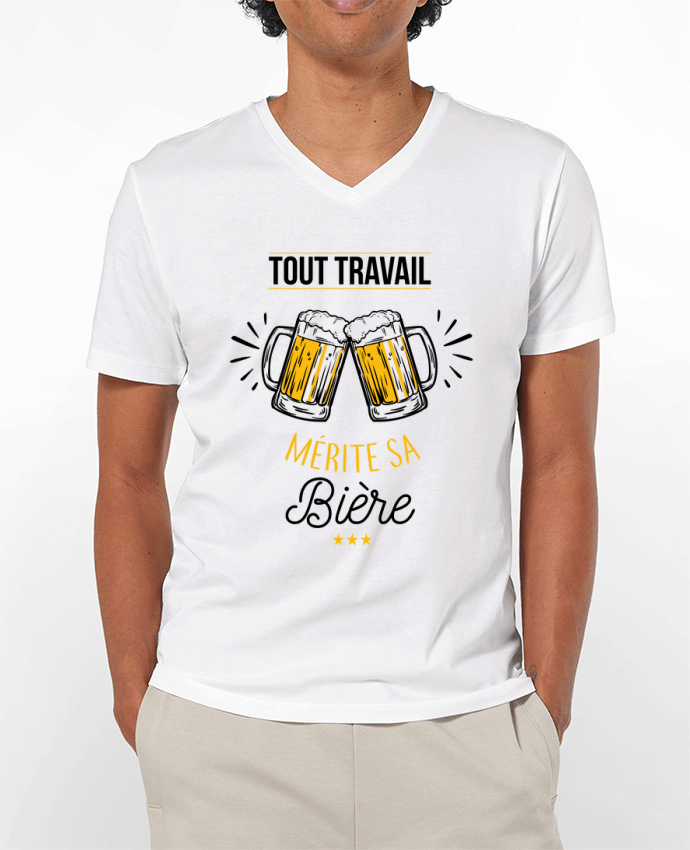 T-shirt homme Tout travail mérite sa bière par La boutique de Laura