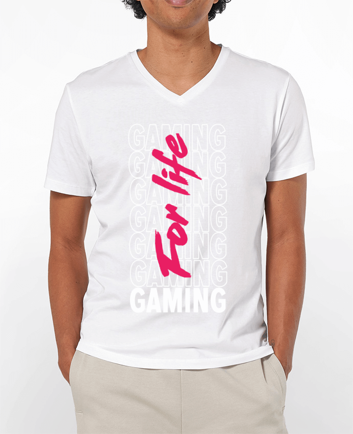 T-Shirt V-Neck Men 180g Gaming for life by KEVYN
