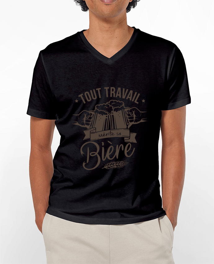 T-shirt homme Tout travail mérite sa bière par La boutique de Laura