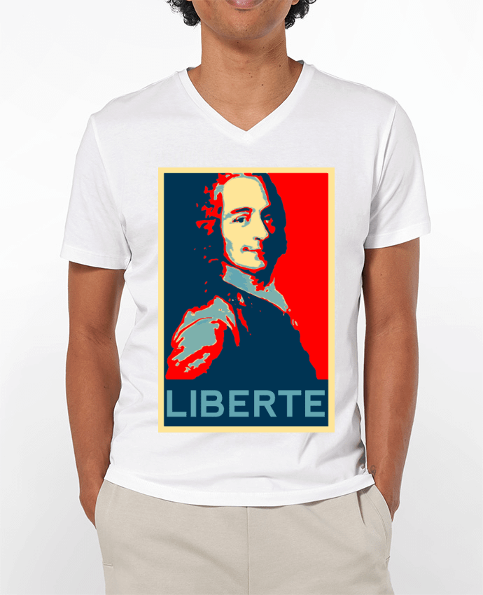 T-shirt homme Voltaire - Liberté par Hémipléjik