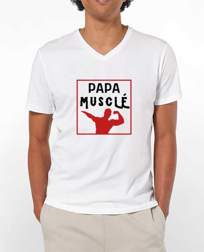 T-shirt homme Papa musclé cadeau fête des pères musculation par FAPROD
