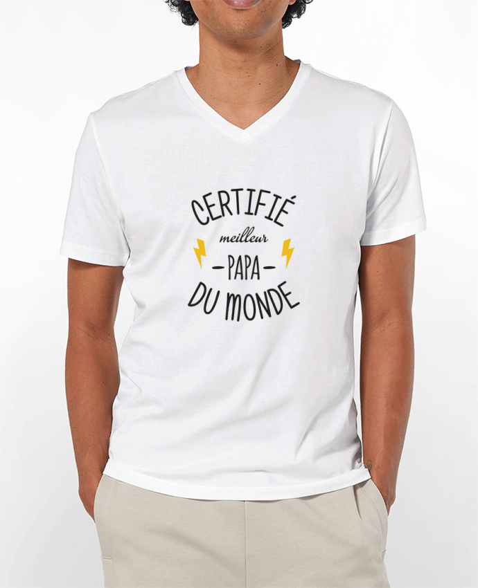 T-shirt homme Certifié meilleur papa du monde par tunetoo