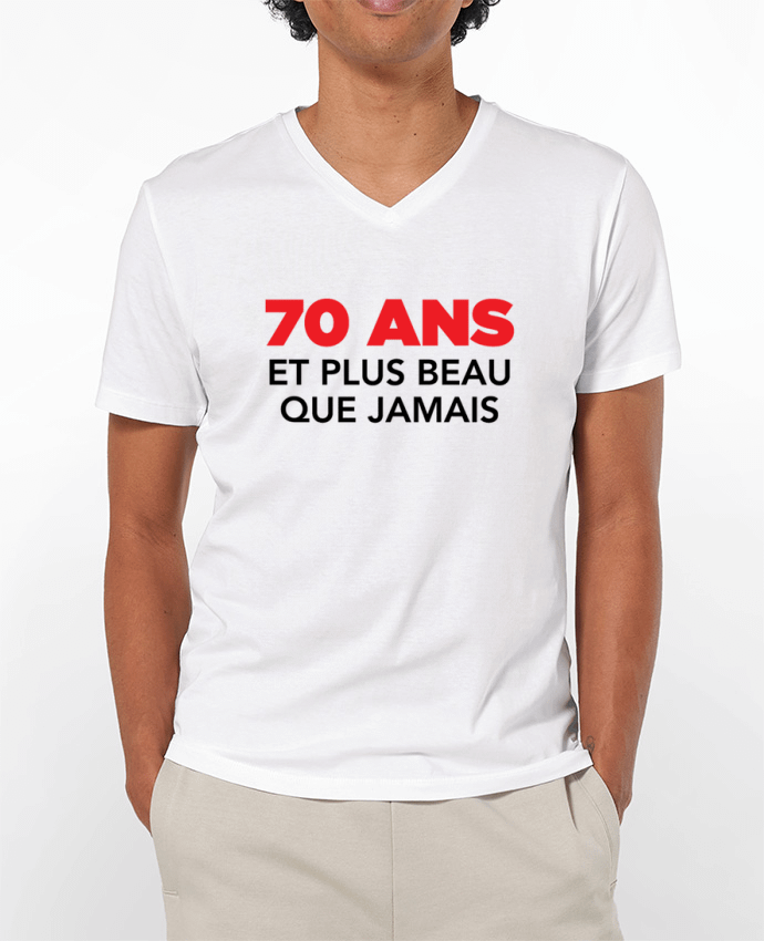 T-shirt homme 70 ans et plus beau que jamais - Anniversaire par tunetoo