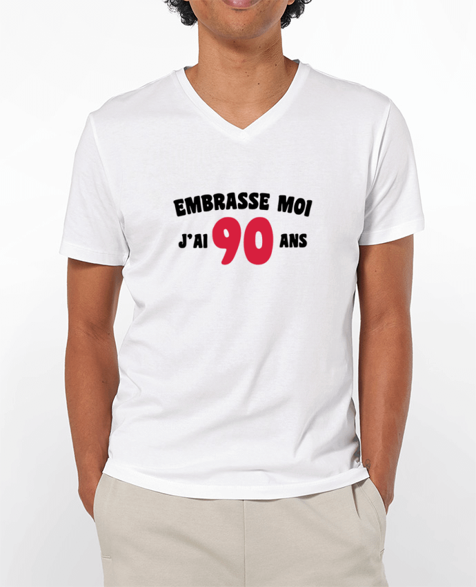 T-shirt homme Embrasse moi j'ai 90 ans par tunetoo