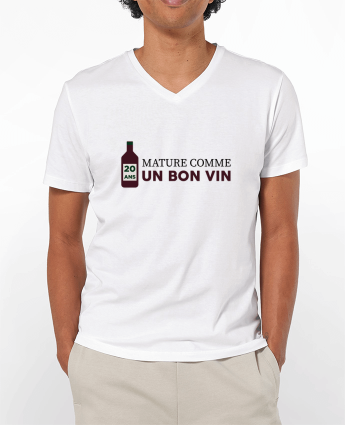 T-shirt homme 20 ans mature comme un bon vin - Anniversaire par tunetoo