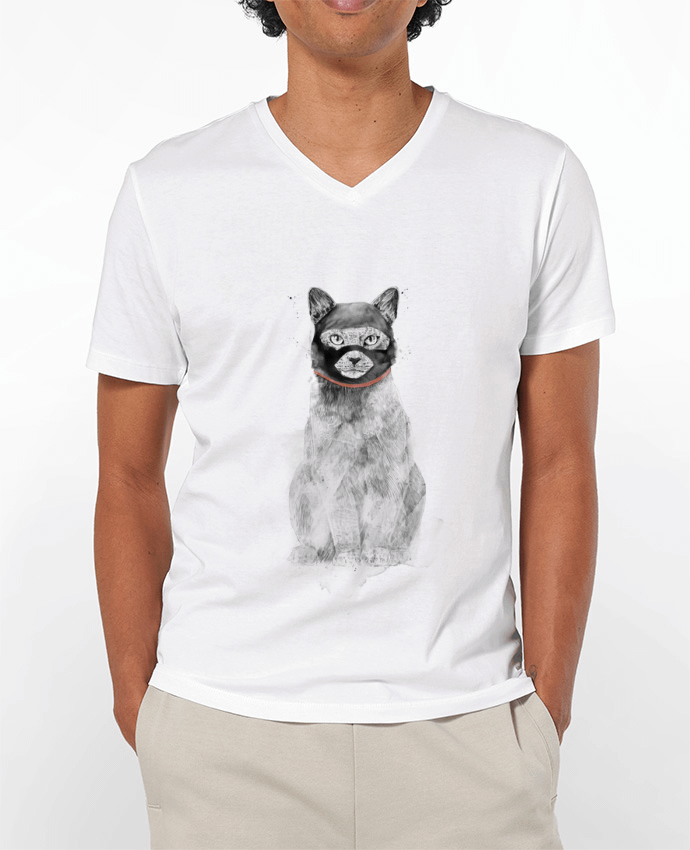 T-shirt homme Masked cat par Balàzs Solti