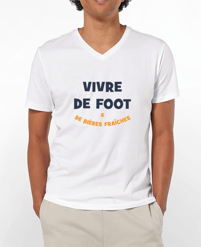 T-shirt homme Vivre de foot et de bières fraîches par tunetoo