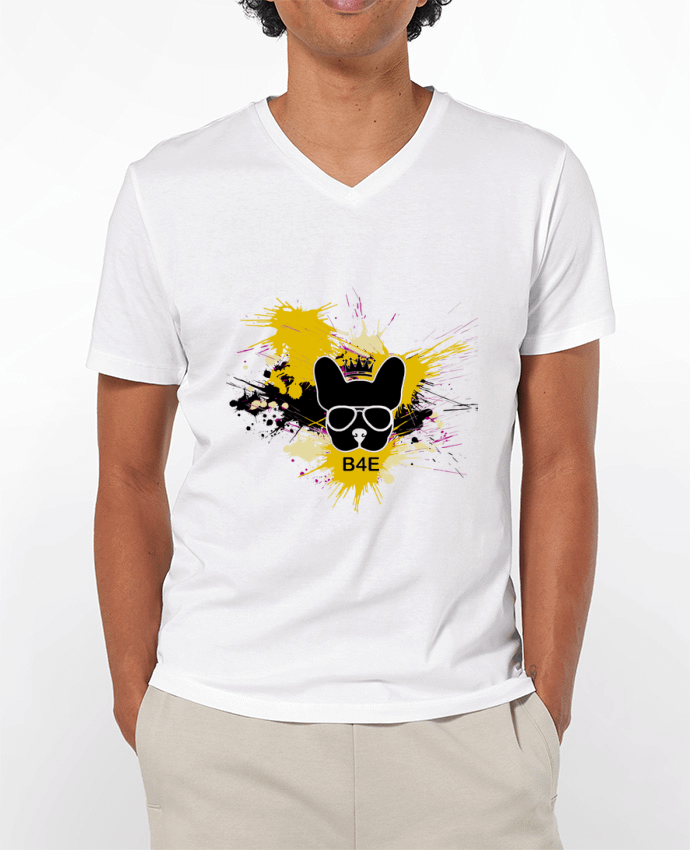 T-shirt homme Bouledogue Français jaune peinture par Toncadeauperso