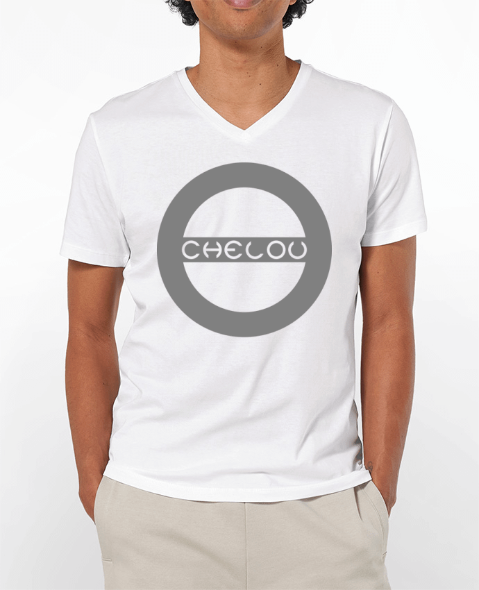 Camiseta Hombre Cuello en V 180g Chelou - Emblème por Chelou