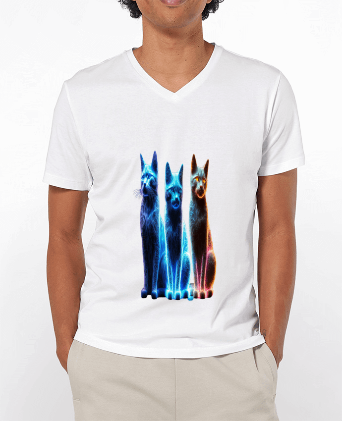 T-shirt homme Chats Néons par InkBK
