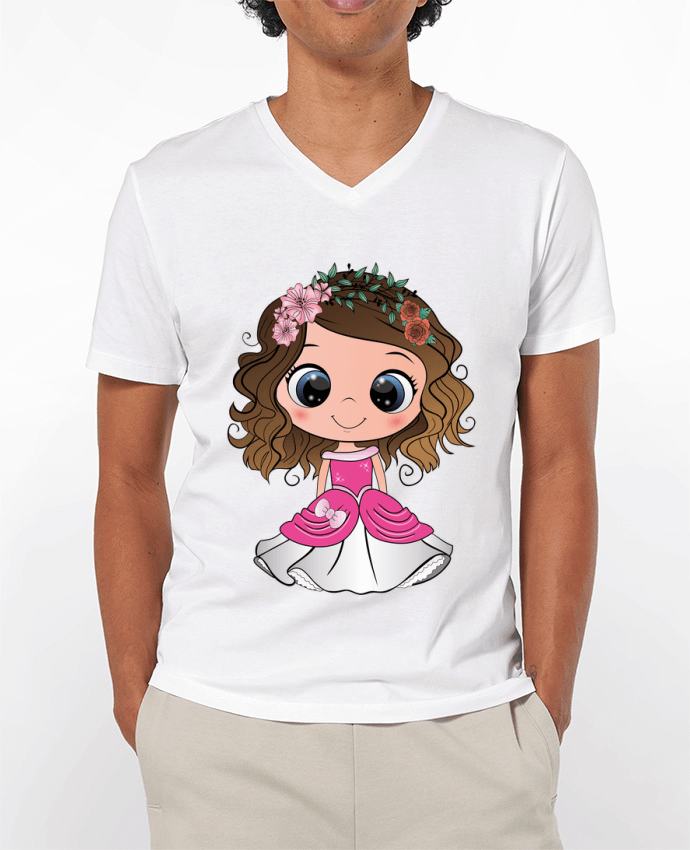 T-shirt homme Princesse brune aux yeux bleus par EmmaCreation