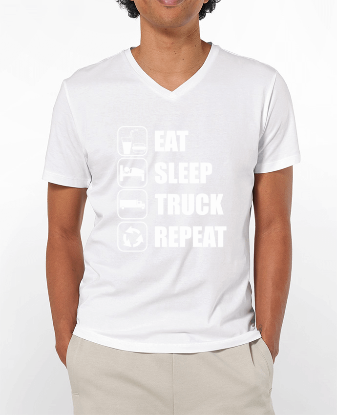 T-shirt homme Eat, sleep, truck, repeat, chauffeur routier par Benichan