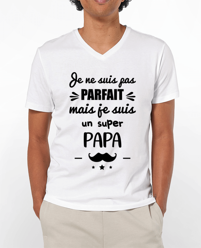 T-shirt homme Pas parfait super papa, cadeau père par Kurzon