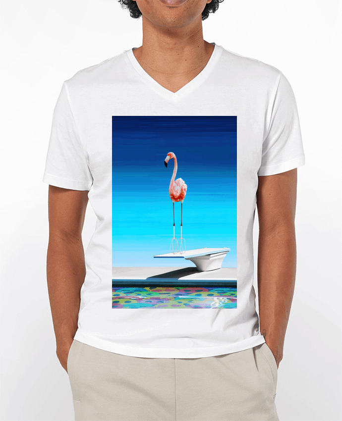 T-shirt homme Flamingo at the pool par MagicDesign