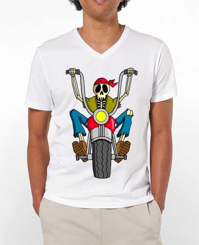 T-shirt homme Squelette motard par LAGUENY