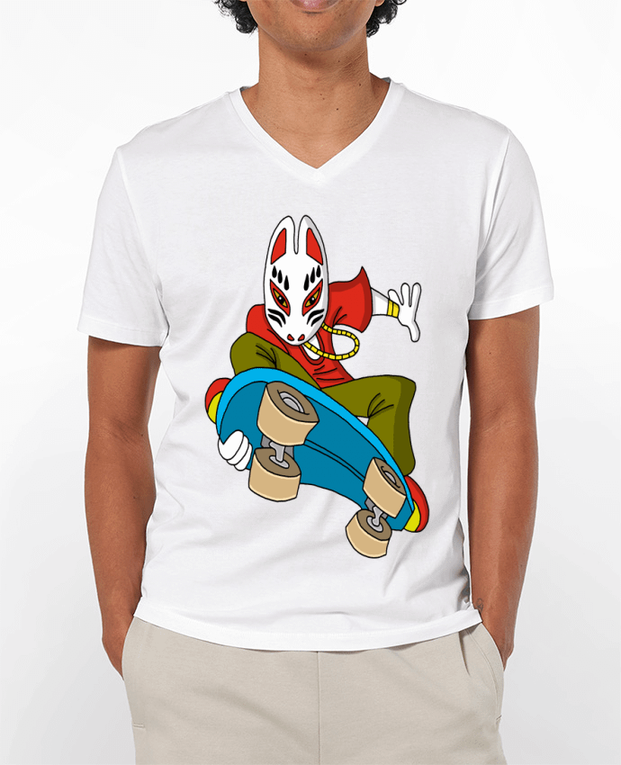 T-shirt homme Renard étrange en skateboard par LAGUENY