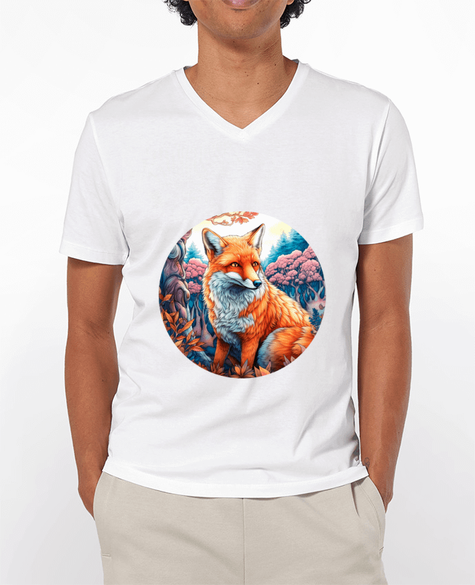 T-shirt homme loup coloré par EliseDesign
