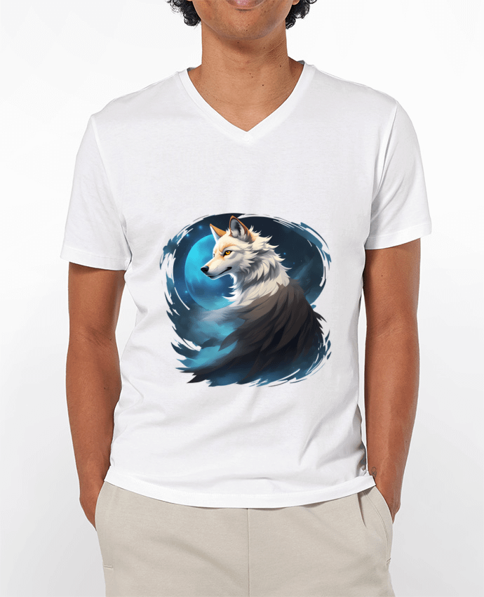 T-shirt homme La Lueur du Loup : Entre Ténèbres et Mystère par ALXCOOZ1 DESIGN