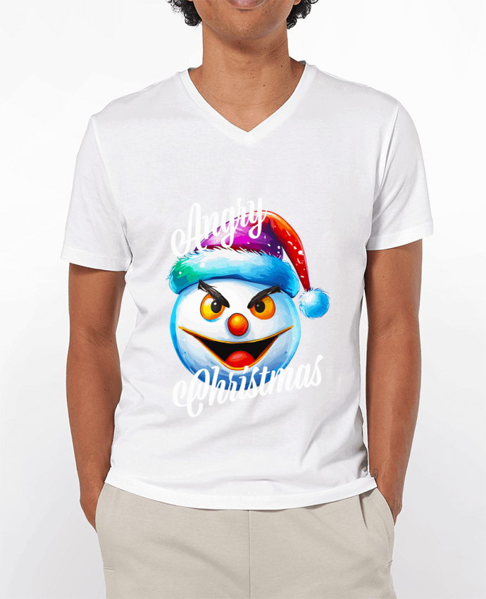 T-shirt homme Emoji Neige en colère. Angry Christmas par Featheart