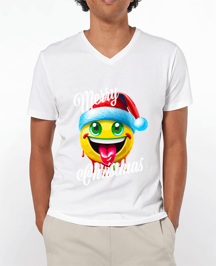 T-shirt homme Emoji Noël tire la langue. Merry Christmas par Featheart