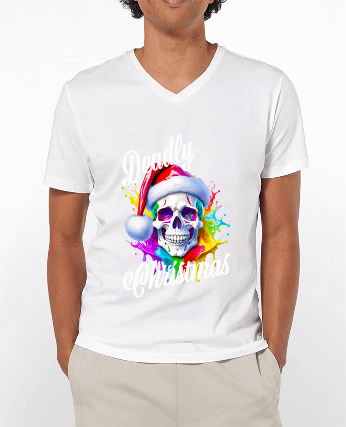 T-shirt homme Skull Noël couleur. Deadly Christmas par Featheart