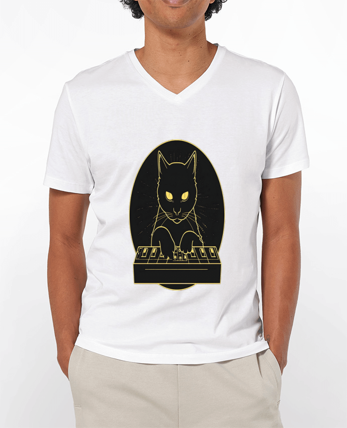 T-shirt homme BLACK SYNTH CAT 2 par PhilK
