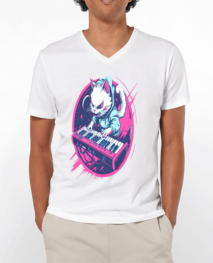 T-shirt homme SYNTH CAT ELECTRO-POP par PhilK