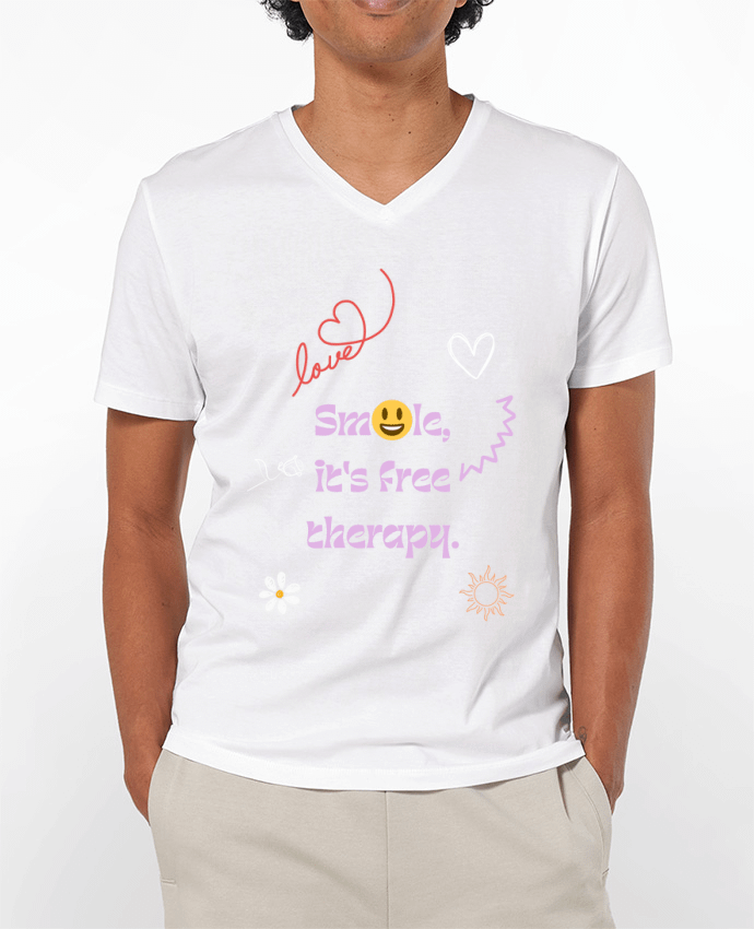 T-shirt homme smile it's free therapy par Designfun