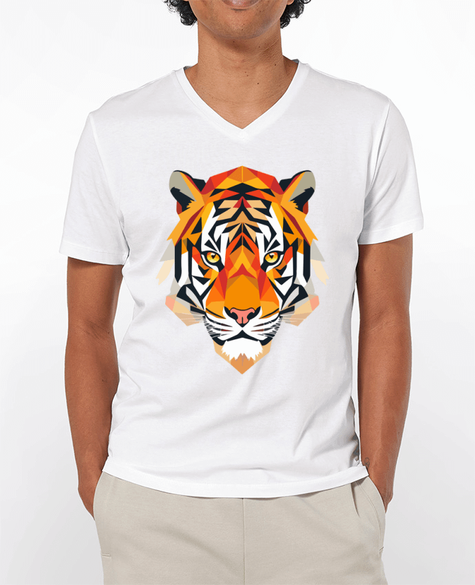 T-shirt homme Tigre stylisé, Géométrique par KronoArt