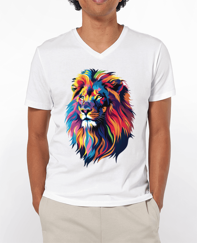 T-shirt homme Illustration de Lion stylisé par KronoArt