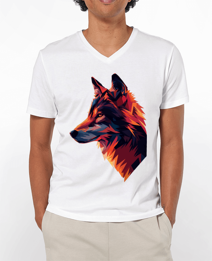 T-shirt homme Illustration de Loup stylisé par KronoArt