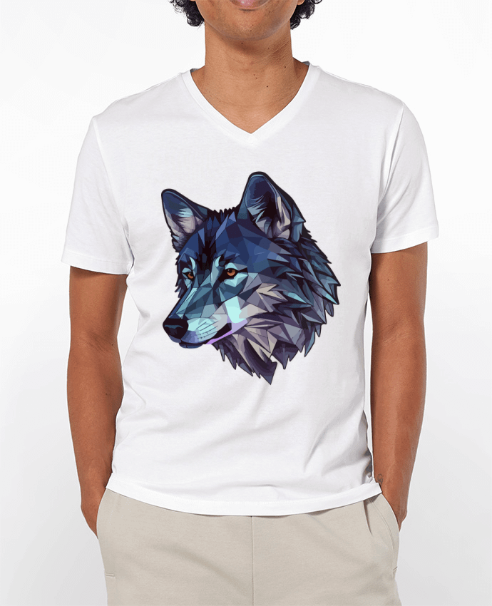 T-shirt homme Loup stylisé, géométrique par KronoArt