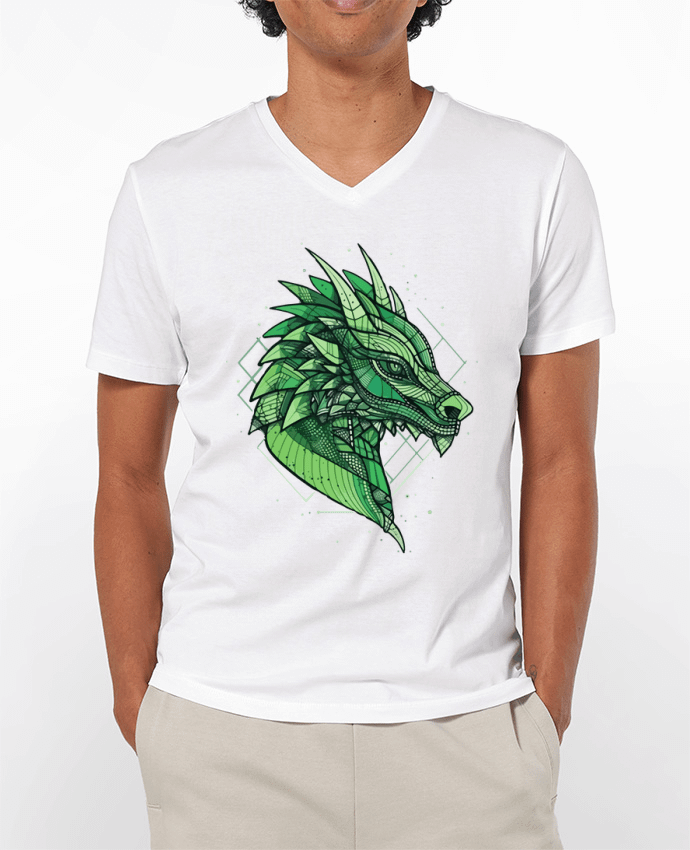 T-shirt homme Dragon stylisé, géométrique par KronoArt