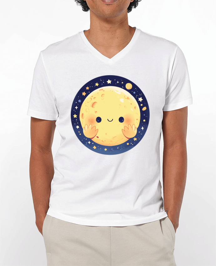 T-shirt homme La Lune qui sourit par KronoArt