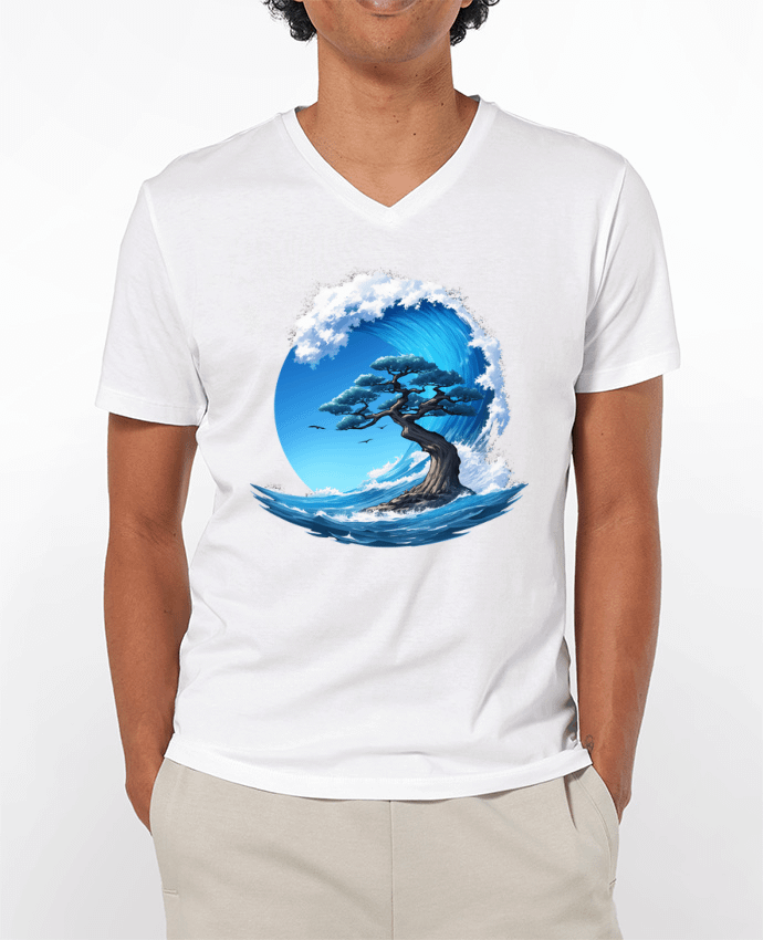 T-shirt homme Un arbre sous une vague par KronoArt