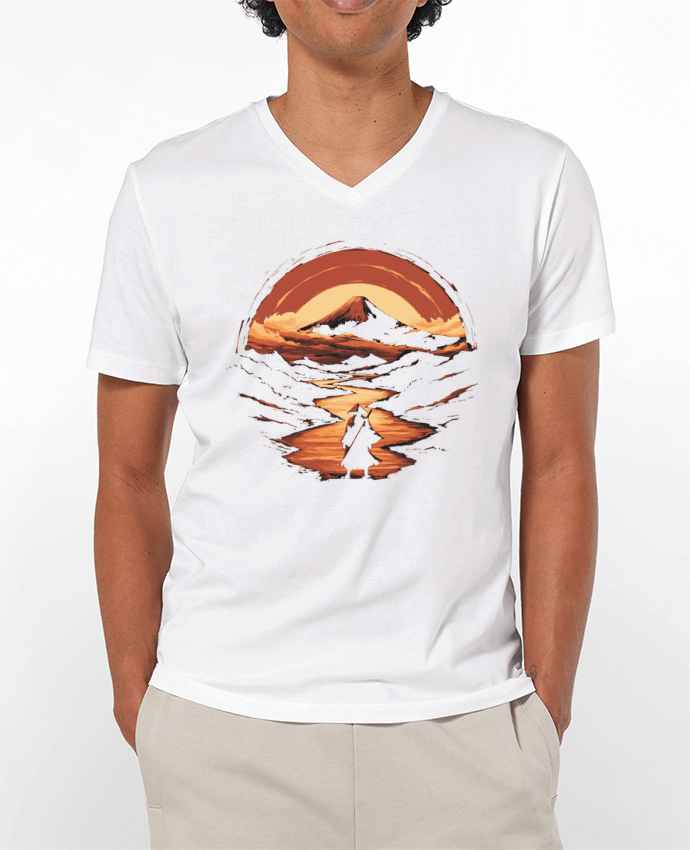 T-shirt homme Samouraï et Mont Fuji par KronoArt