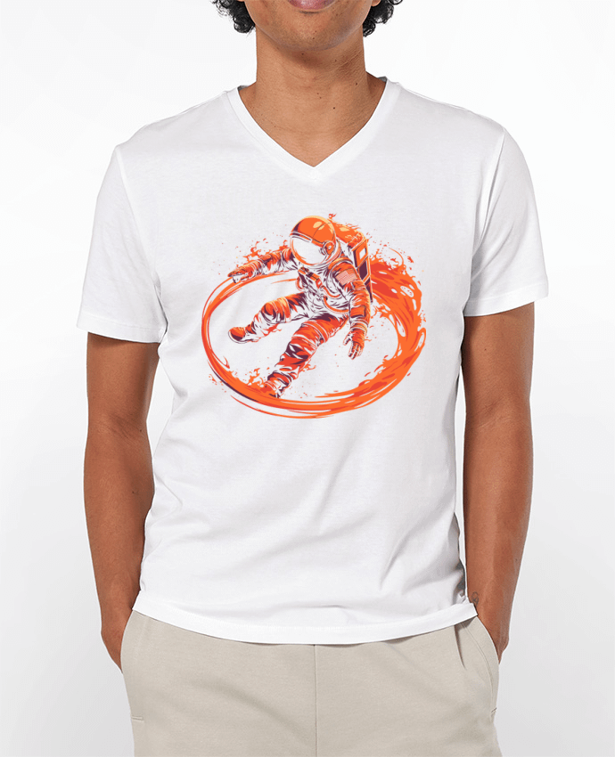 T-shirt homme Astronaute encerclé par des flammes par KronoArt