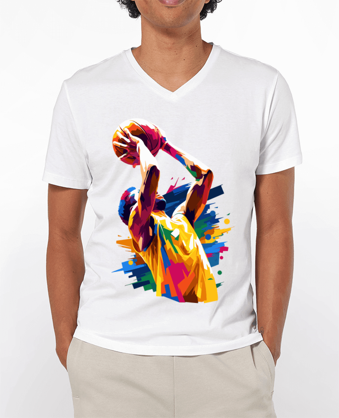 T-shirt homme Homme qui fait du basket par KronoArt