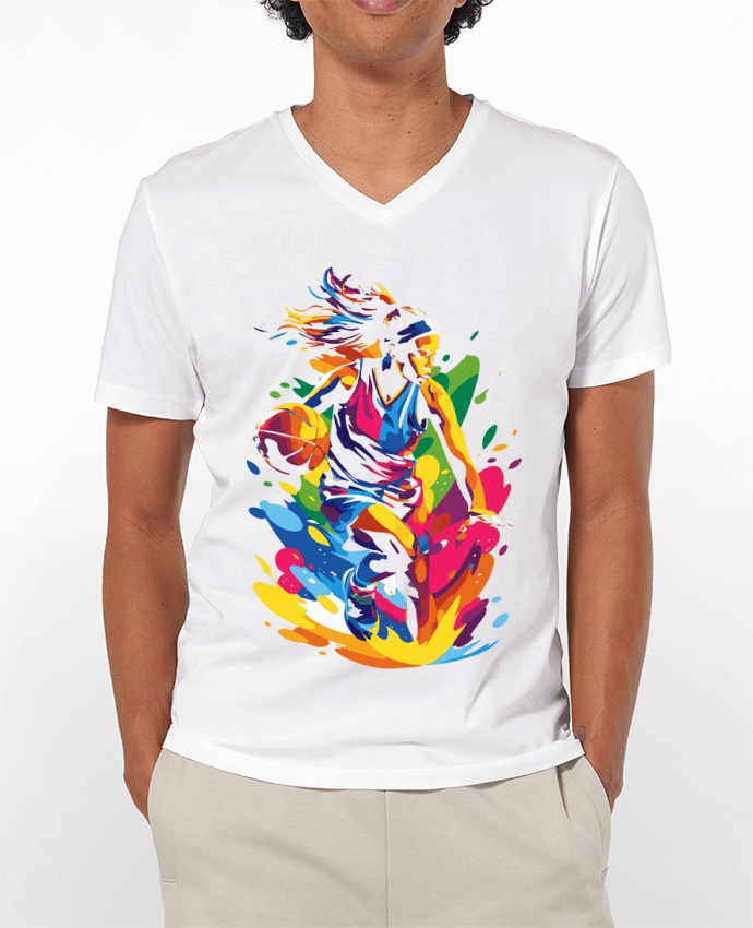 T-shirt homme Femme qui fait du basket par KronoArt