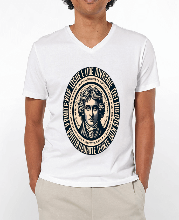 T-Shirt V-Neck Men 180g Portrait vintage d'un inconnu by Killmooze