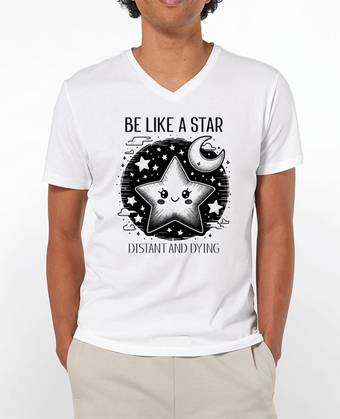 T-shirt homme Be like a star Blanc par Mona Designs