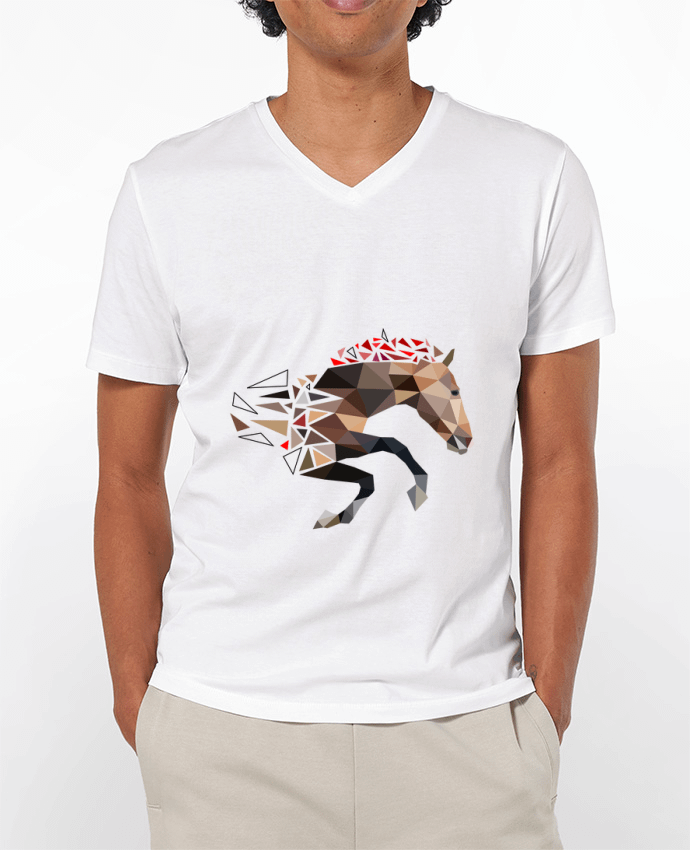 T-shirt homme Cheval triangle géométrique design par MozKat Studio