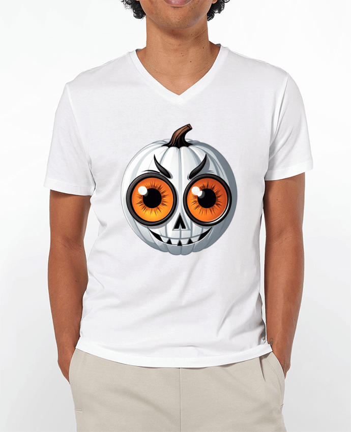 T-shirt homme WHITE PUMPKIN WITH EYES par 33designerarte