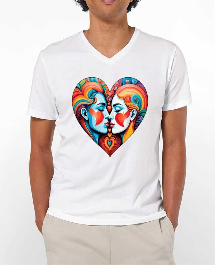 T-shirt homme MULTICOLOR HEART par 33designerarte